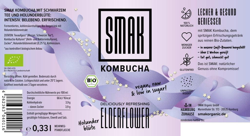 SMAK Elderflower Bio-Kombucha